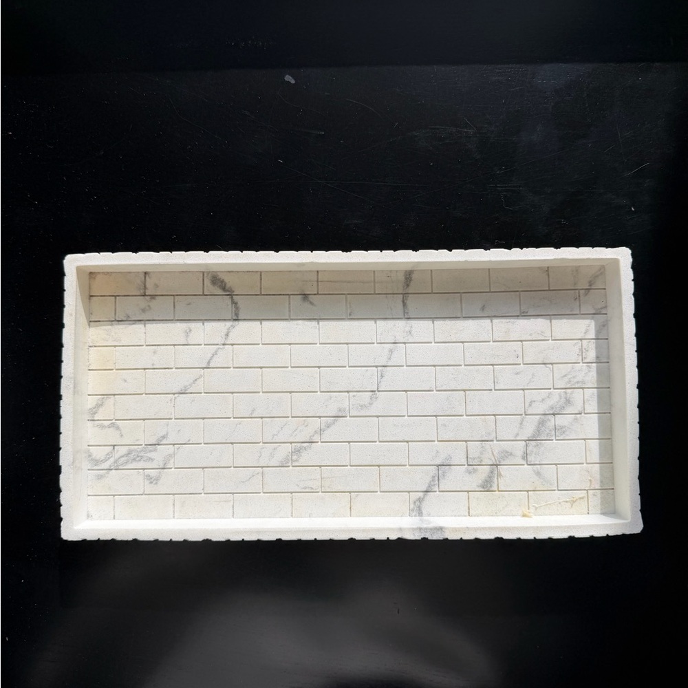 White Marble-Look Bathroom Tray - Home Bath